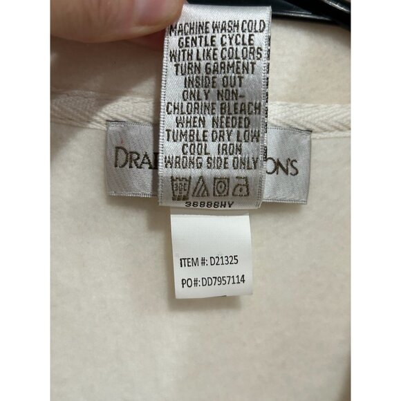 Drapers & Damons HolidayThemed Fleece Vest 1X Polyester Sleeveless Zip-Up White - Picture 6 of 8